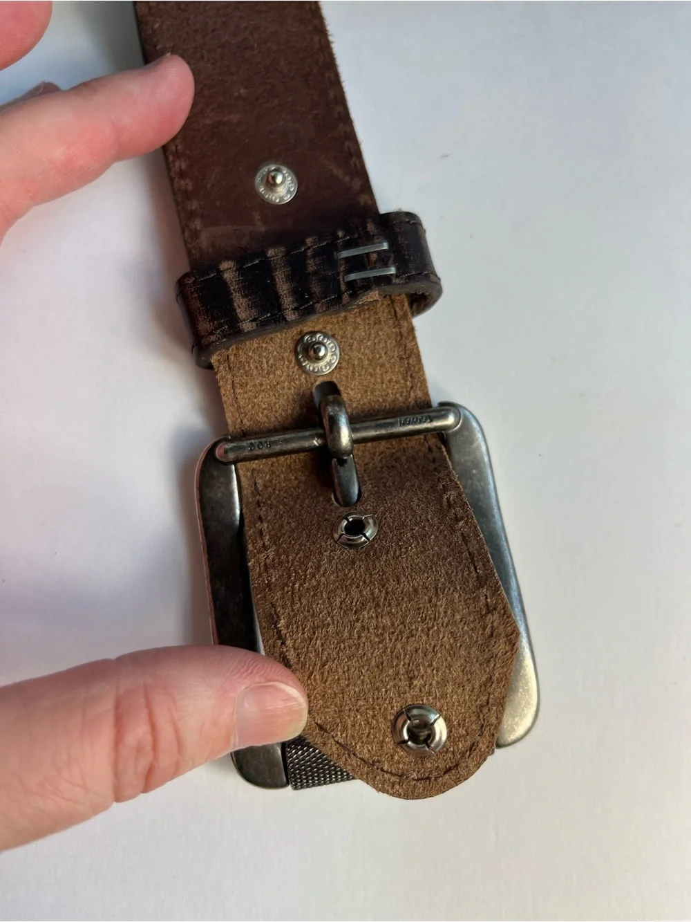 Justin Men's 44 Brown Bomber Western Work Belt C11745 Removable Buckle